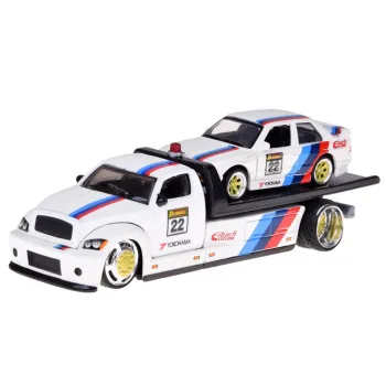 Maisto Licencjonowane Auta Metalowe 1:64 Flatbed i BMW M3 1988 ZA5958