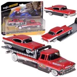 Zestaw Maisto Chevrolet Flatbed 1957 i Bel Air w czerwonym kolorze