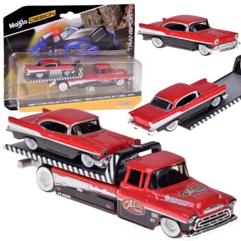 Chevrolet Flatbed 1957 i Bel Air w zestawie modeli metalowych Maisto