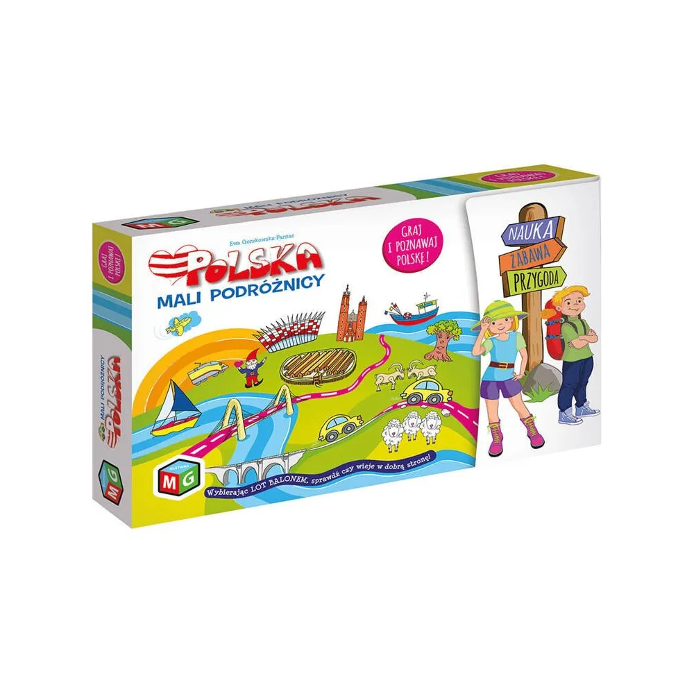 Plansza i elementy gry Mali Podróżnicy-Polska widoczne z góry