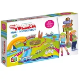 Plansza i elementy gry Mali Podróżnicy-Polska widoczne z góry