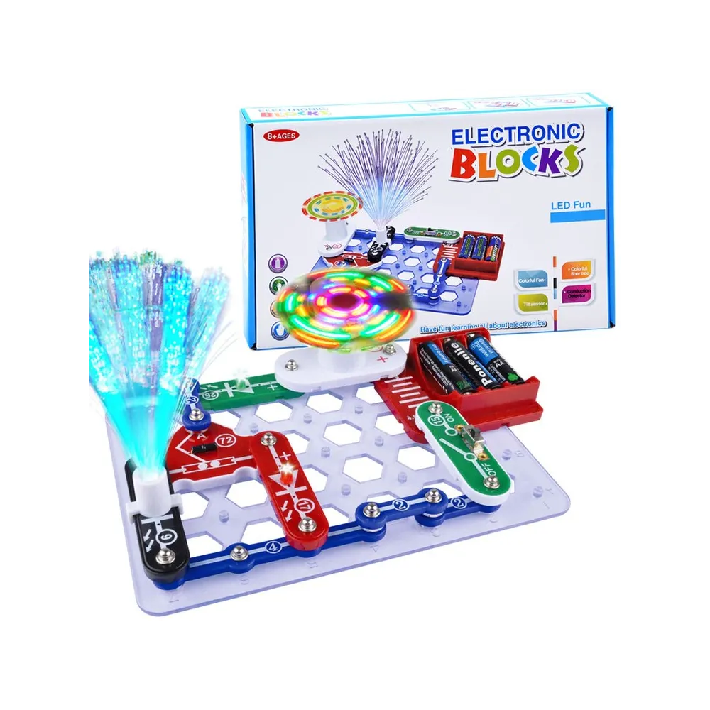 zestaw edukacyjny świecący z elementami na plastikowej podstawie