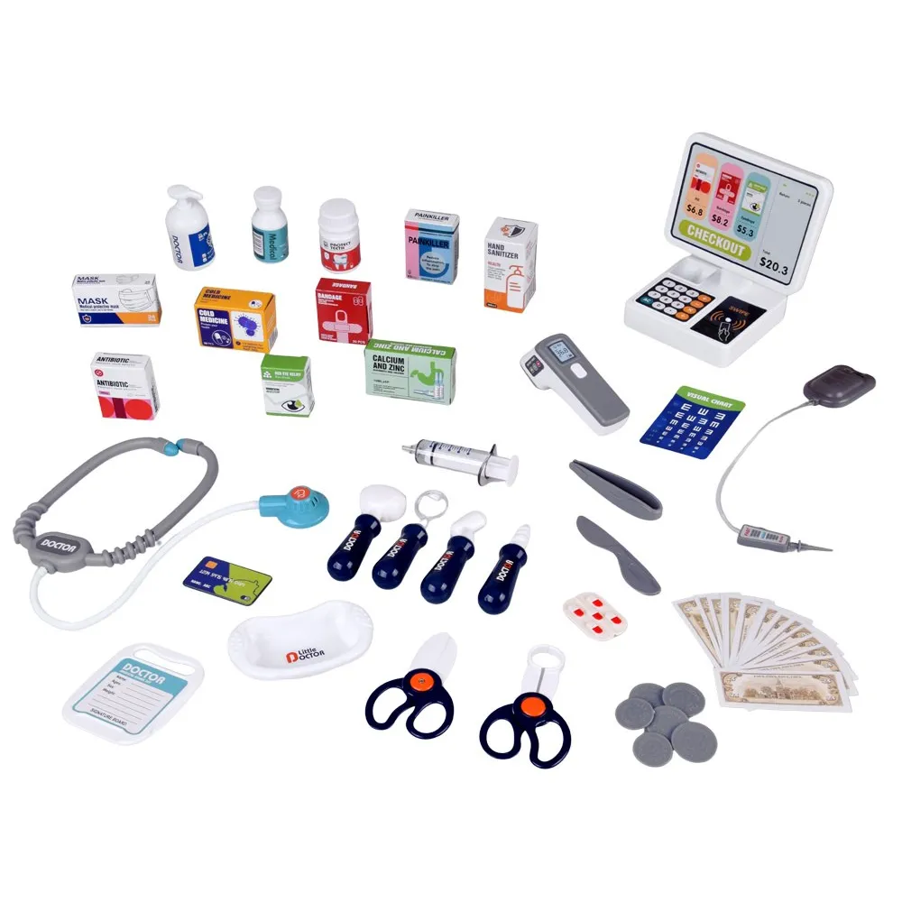 przykładowa aranżacja stanowiska z elementami do obsługi pacjenta