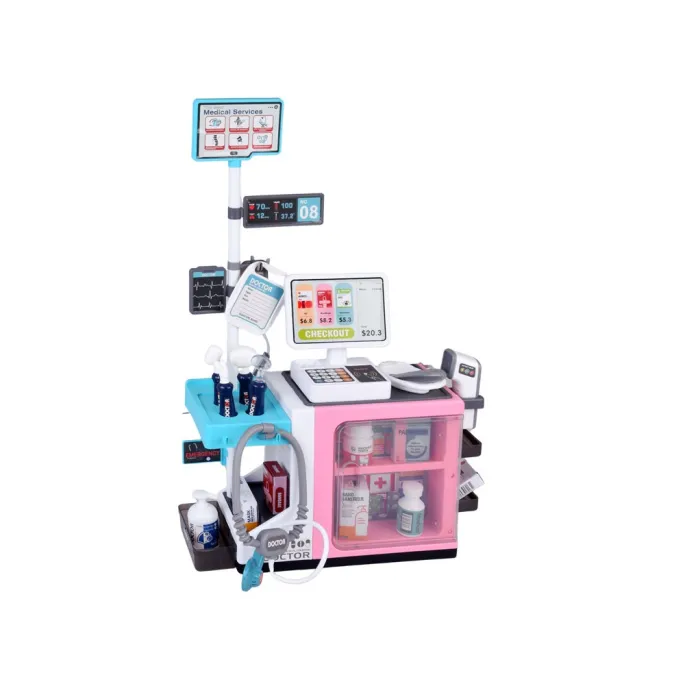 Interaktywne stanowisko przychodnia i apteka z kasą fiskalną oraz terminalem