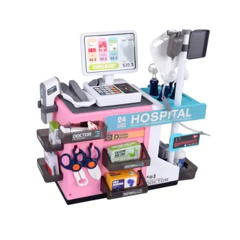 Akcesoria do zabawy w lekarza – strzykawka, kroplówka, narzędzia diagnostyczne