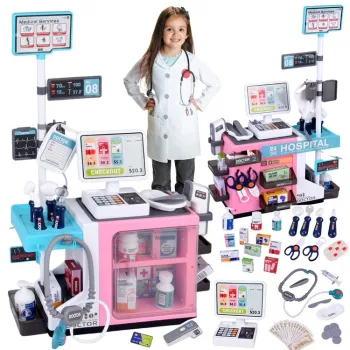 Zestaw Mały Lekarz duże centrum zdrowia widoczny w pełnej konfiguracji