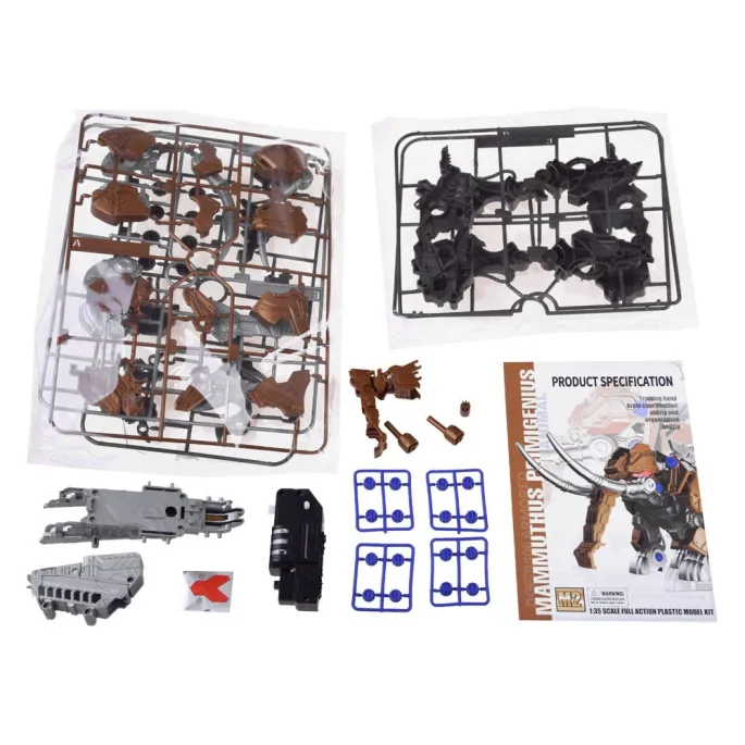 kolorowa głowa mamuta z widoczną trąbą wyrzucającą piłki