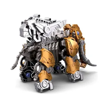 mamut mechaniczny ustawiony w dziecięcym pokoju na półce