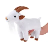 Miękka pluszowa koza z wyraźnie odwzorowanymi detalami pyska i rogów