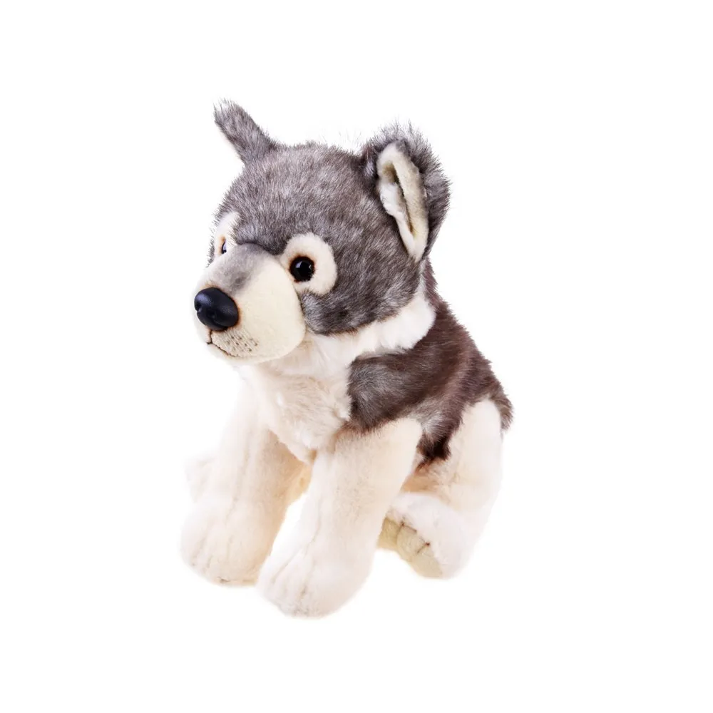 zbliżenie na pyszczek szarego pluszaka wilka