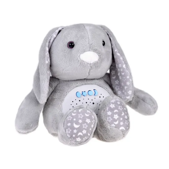 zbliżenie na uszy maskotki z gwiazdkowym wzorem