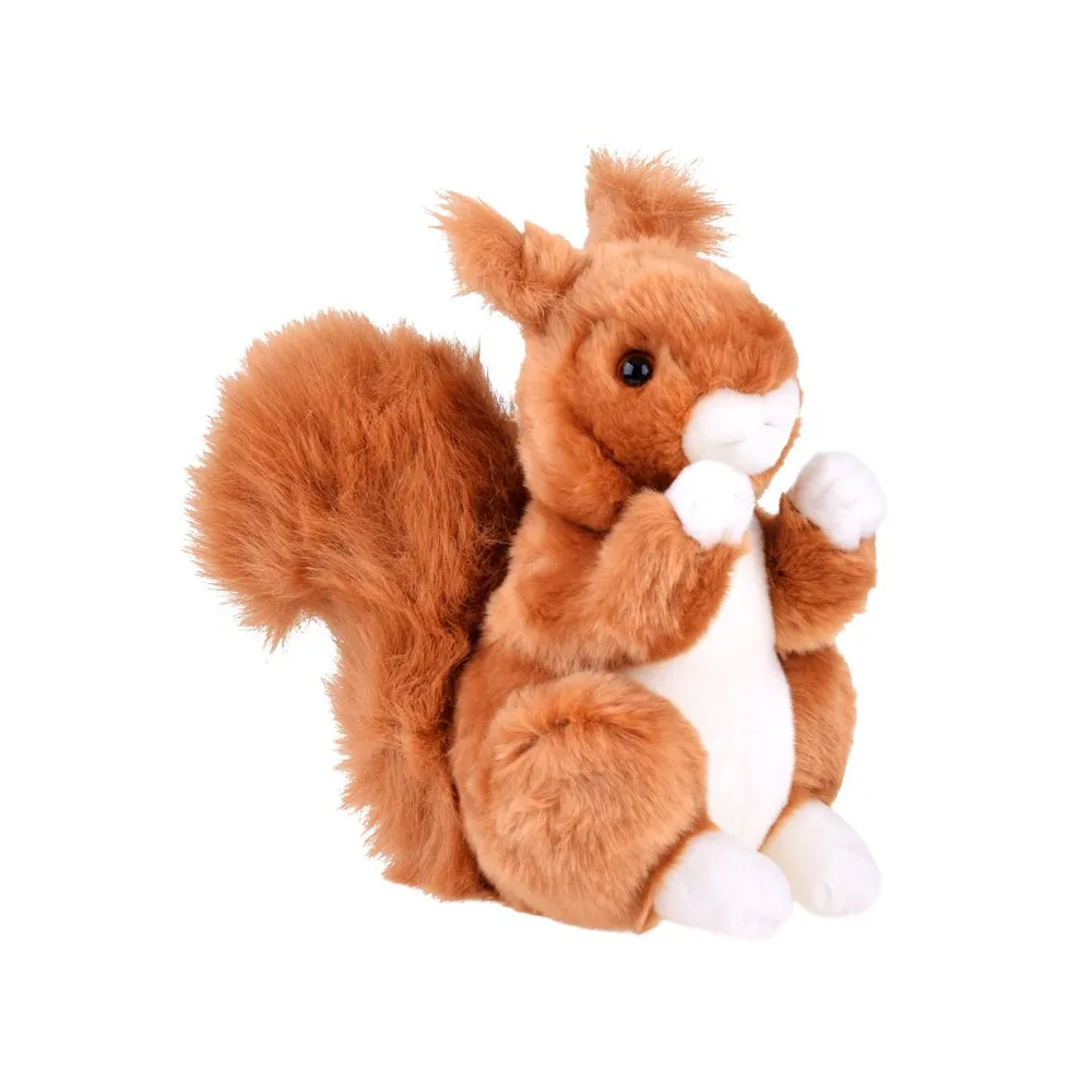 Maskotka ruda wiewiórka pospolita siedząca z puszystym ogonem