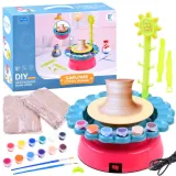 Koło garncarskie ZA3676 z akcesoriami do modelowania gliny dla dzieci
