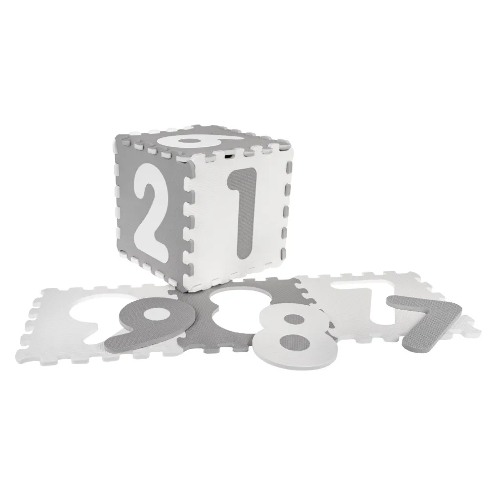 dziecięca mata z puzzlami w miękkim, szarym odcieniu