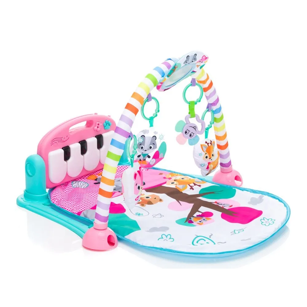 szczegół pałąka z czterema zawieszkami oraz lustereczkiem dla dziecka