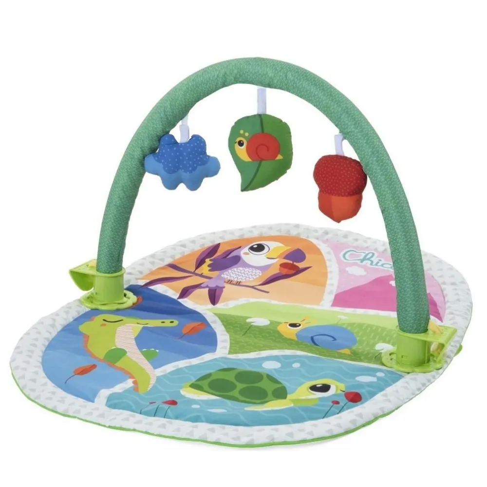 Mata edukacyjno-gimnastyczna 3w1 z motywami magicznego lasu oraz zawieszkami