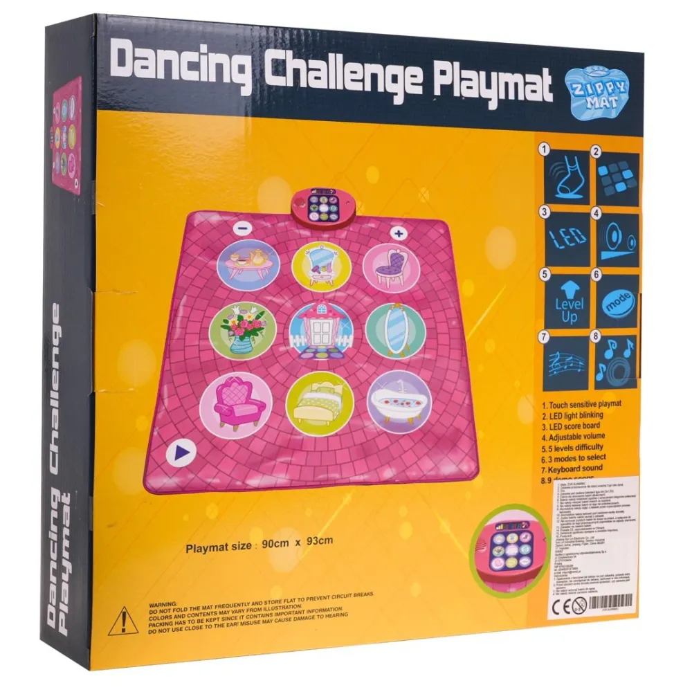 mata muzyczna taneczna z panelami dotykowymi i podświetleniem