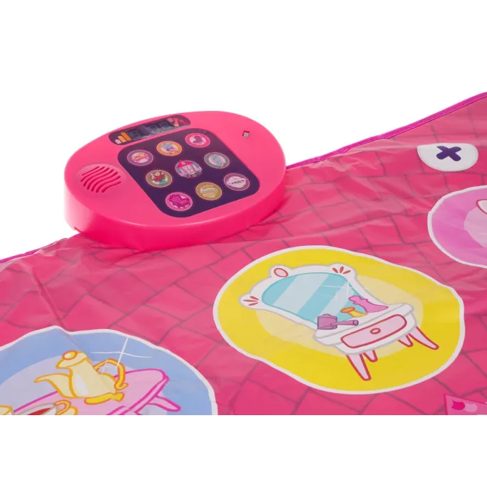 widok obrazków przedmiotów domowych na powierzchni maty