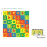 Kolorowa mata z pianki EVA z wyjmowanymi literami i cyframi dla dzieci