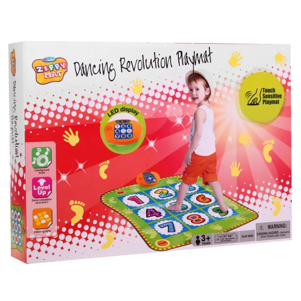 zbliżenie na elektroniczny panel sterujący matą zręcznościową dla dzieci