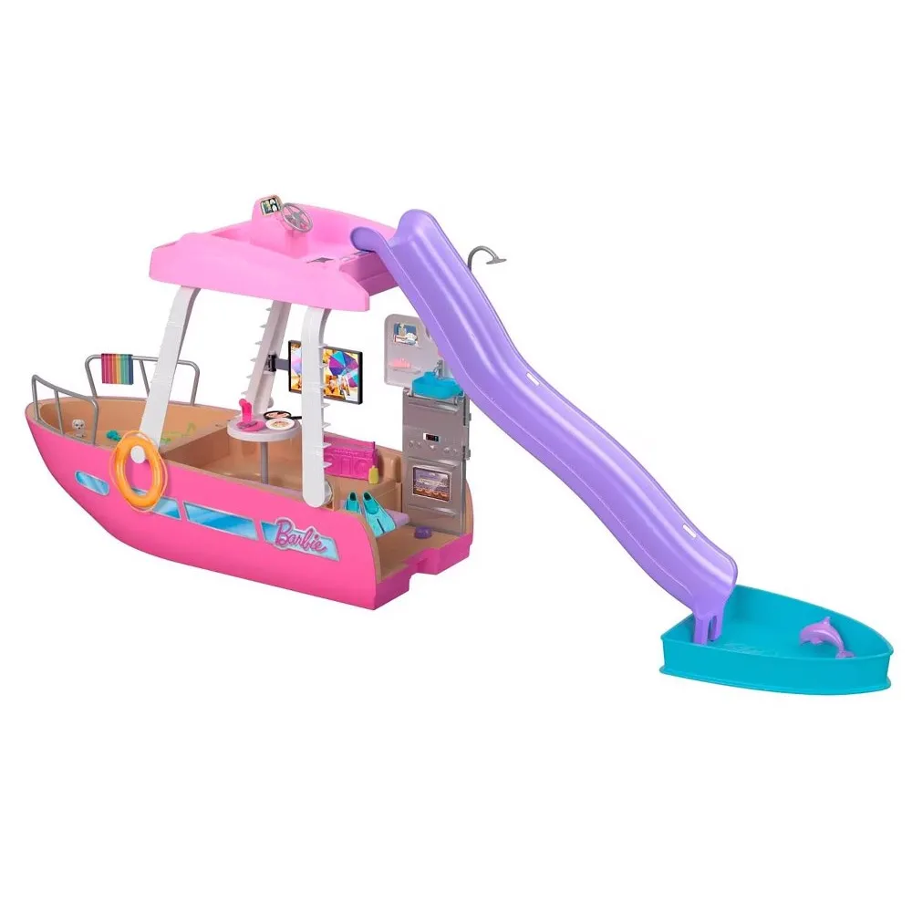 widok motorówki barbie z perspektywy całej długości modelu