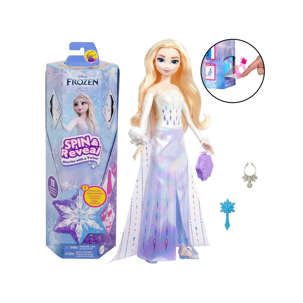 Mattel Disney Frozen Spin & Reveal lalka Elsa na białym tle
