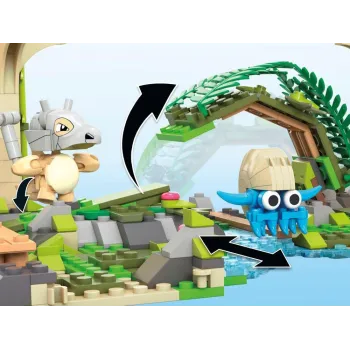 realistyczne detale krajobrazu: skały, roślinność i wodospad w zestawie