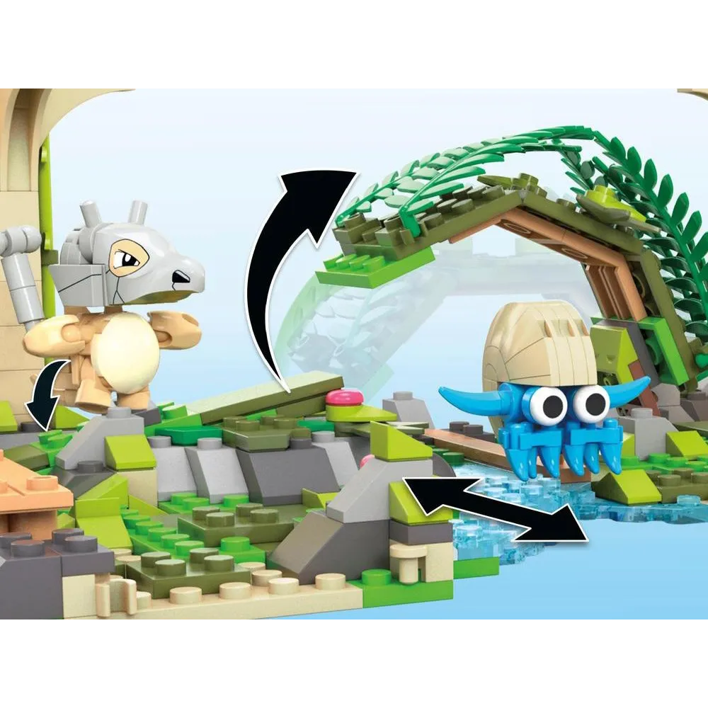 realistyczne detale krajobrazu: skały, roślinność i wodospad w zestawie