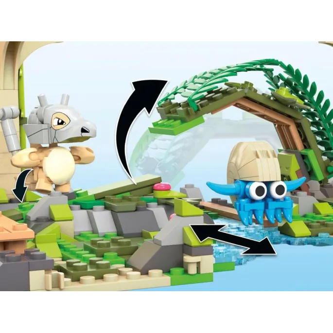 realistyczne detale krajobrazu: skały, roślinność i wodospad w zestawie