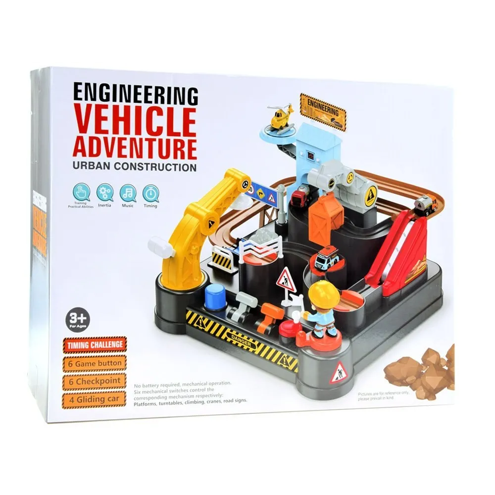 Widok całego kompletu gotowego do zabawy w tematycznym otoczeniu