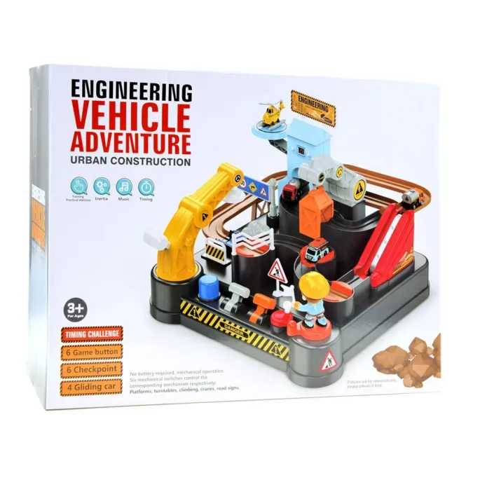 Widok całego kompletu gotowego do zabawy w tematycznym otoczeniu