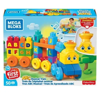 Mega Bloks Pociąg ABC z dźwiękiem i kolorowymi klockami z literami