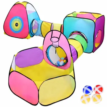 centrum zabawowe 5w1 z trzema namiotami i dwoma tunelami