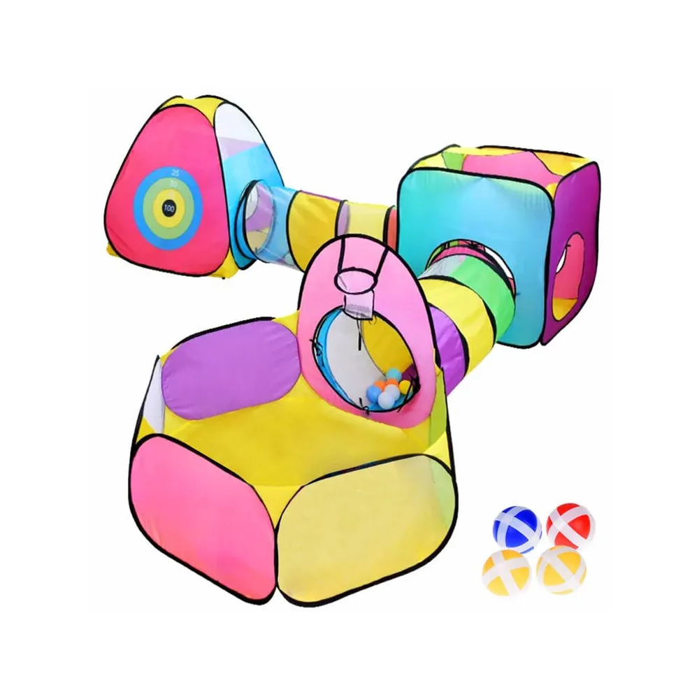 centrum zabawowe 5w1 z trzema namiotami i dwoma tunelami