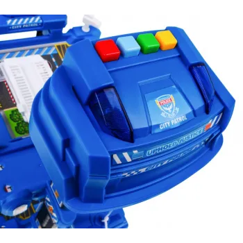 zestaw zawierający dwa pojazdy i helikopter obok parkingu