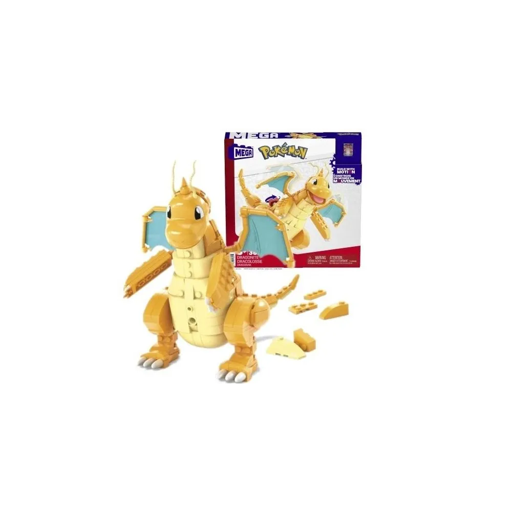 model Dragonite z ruchomymi skrzydłami na tle jasnego podłoża