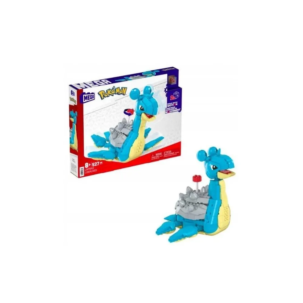 zestaw konstrukcyjny Mega Pokemon Lapras z widoczną muszlą i detalami
