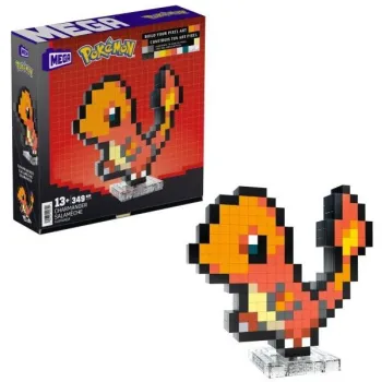Pixelowa figurka Charmander Mega ze stojakiem na biurku