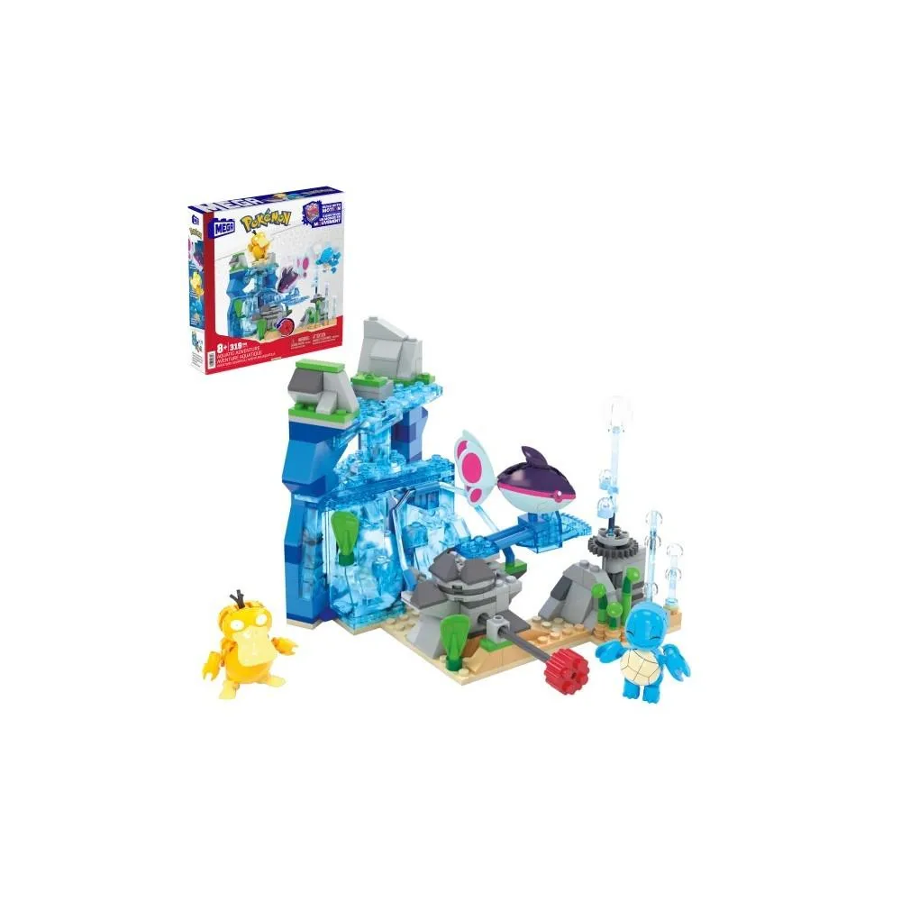 Zestaw Mega Pokemon Wodna przygoda z ruchomymi figurkami Finneon, Squirtle i Psyduck