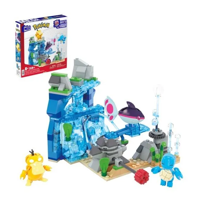 Zestaw Mega Pokemon Wodna przygoda z ruchomymi figurkami Finneon, Squirtle i Psyduck