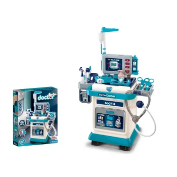 MEGA Zestaw Lekarza Niebieski z akcesoriami dla dzieci widok całościowy