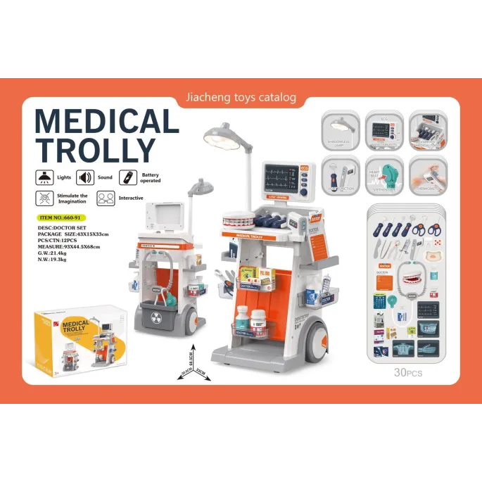 pomarańczowy zestaw lekarza z akcesoriami do zabawy dla dzieci