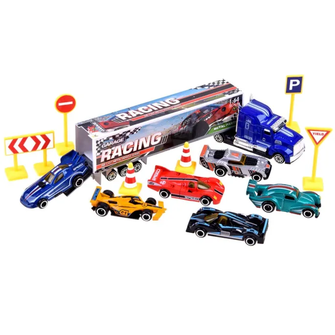 zbliżenie na sportowe samochodziki w różnych kolorach