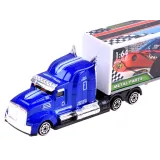 metalowe sportowe samochodziki w kolekcji z ciężarówką