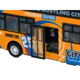 zbliżenie na przód autobusu z migającymi lampami