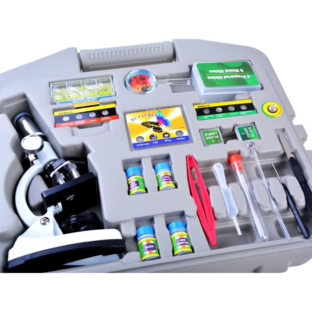 zbliżenie na soczewki mikroskopu w zestawie ES0024