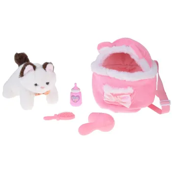 Mięciutki KOTEK z efektem bicia serca i wyginanymi łapkami w plecaku ZA5593