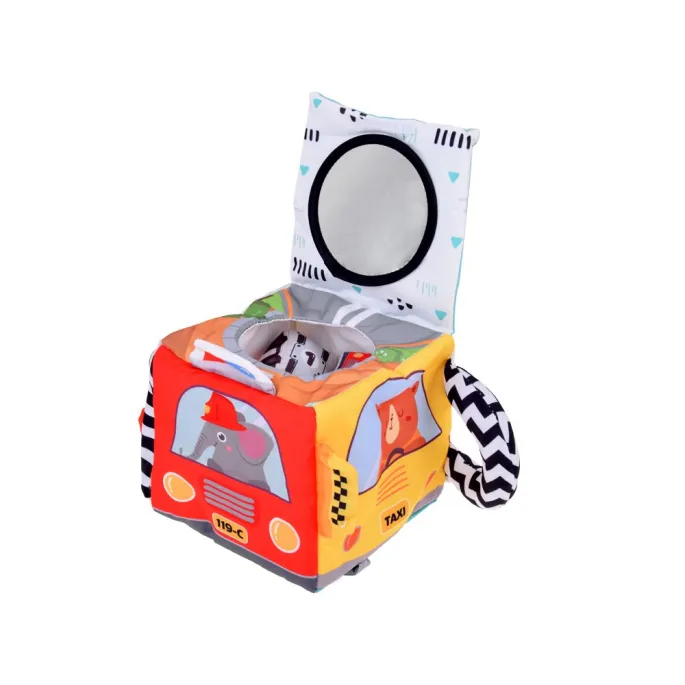 kostka edukacyjna z motywem pojazdów dla najmłodszych dzieci