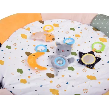 Stonowane detale maty CHMURKA w zieleni i żółcieniach