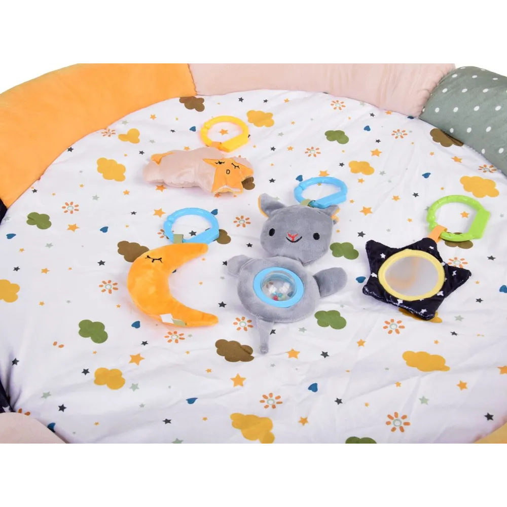 Stonowane detale maty CHMURKA w zieleni i żółcieniach